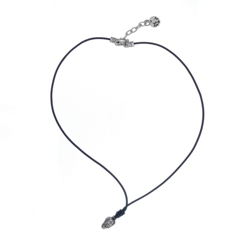 Колье Tra-la-ra, Tatoo, кожаное, с черепом и кристаллами, TLR24-522P208 хрустальный фото 4