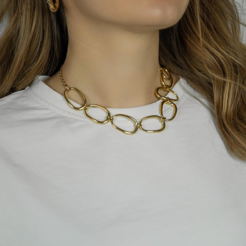 Колье Moon Paris, Steel, с овальными звеньями, MS-26.01-027 золотистый фото 3