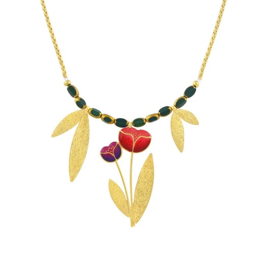 Колье TARATATA, Crocus, с цветной смолой,микрошариками,бусинами, TT-H24-02110-20M золотистый фото 2