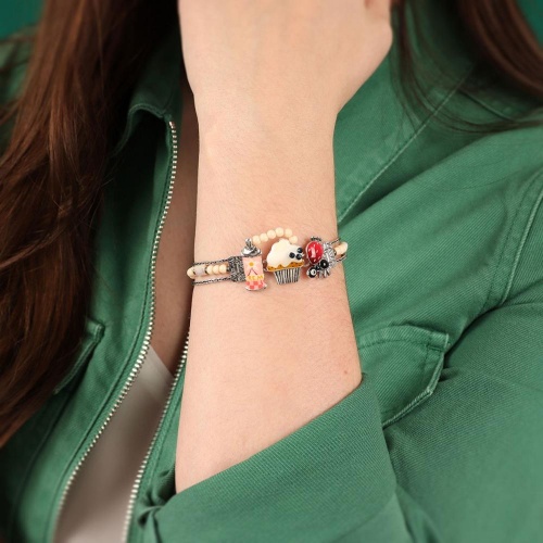 Браслет TARATATA, Chapardeuse, с цветной смолой, бусинами и нитью, TT-H24-07318-10M серебристый фото 4