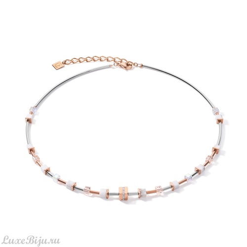 Колье Coeur de Lion White Rose Gold Silver 5023/10-1822