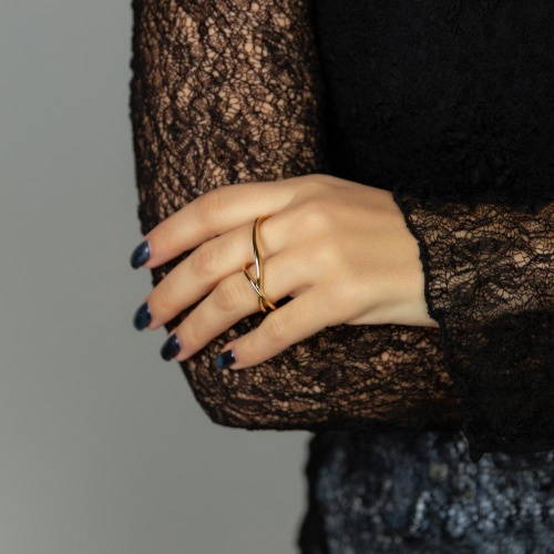 Кольцо Moon Paris, Ringo, на два пальца, MR-26.01-052 золотистый, 18 фото 2