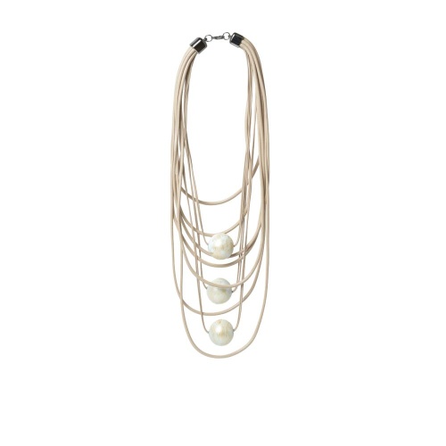 Колье Katerina Vassou, Ensemble, многослойное с деревянными бусинами, KV26.1-406202BWHITE белый