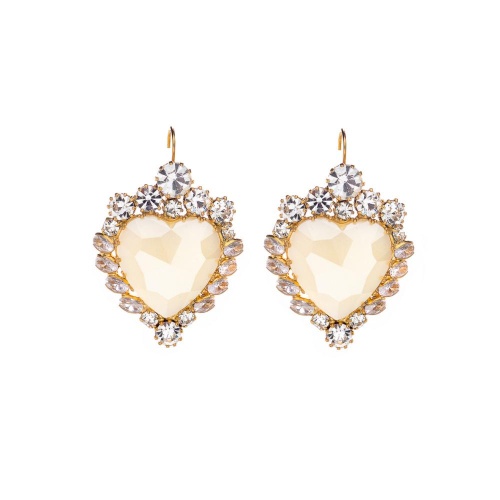 Серьги Celeste G, с сердцем и кристаллами Swarovski, CS26.1-1548 белый