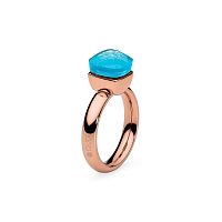 Кольцо Qudo Firenze dark aquamarine 18 мм, 610910/18 BL/RG