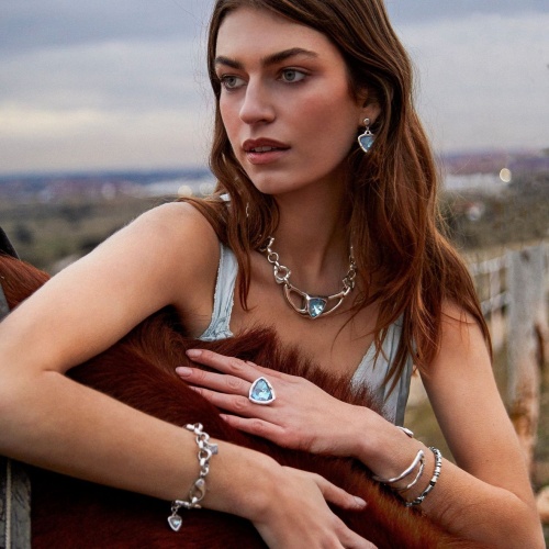 Браслет VIDDA, Serenity, с кристаллом Swarovski, VD22-01418 аквамариновый, 18,5 фото 4
