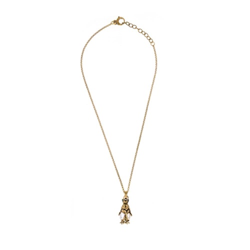 Колье Alcozer&J, лягушка с бусиной майорка и изумрудом, AL2602-C5533C золотистый фото 2