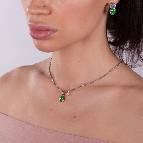 Колье Moon Paris, Kids, с подвеской-смайл, MK-23.03-009 зеленый фото 3