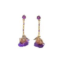 Серьги Lanzerotti, Erbario, с аметистом и соцветием, LZ-26.02-065 фиолетовый