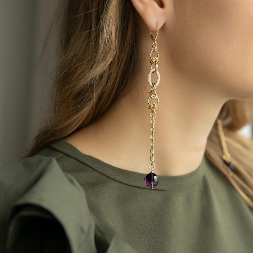 Серьги Lanzerotti, Elisir, с аметистом, LZ-25.10-293 фиолетовый фото 2