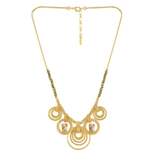 Колье TARATATA, Swing, с цветной смолой и стеклянными бусинами, TT-E23-11119-20M золотистый фото 2