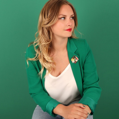 Брошь TARATATA, Ketchup, смола,слюдяной порошок,шнур, TT-W23-08204-10M серебристый фото 2