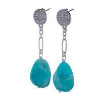 Серьги Lanzerotti, Atlantide, с амазонитом, LZ-23.03-067 бирюзовый