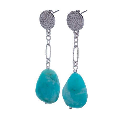 Серьги Lanzerotti, Atlantide, с амазонитом, LZ-23.03-067 бирюзовый