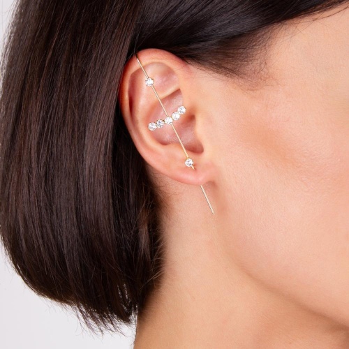 Серьга Moon Paris, Ringo, кафф, с кристаллами, MR-22.04-180 серебристый фото 3