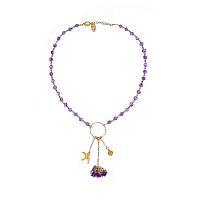 Колье Lanzerotti, Erbario, с аметистом, агатом и соцветием, LZ-26.02-047 фиолетовый