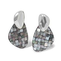 Серьги Nature Bijoux, Rivoli, с перламутровой мозайкой, NB26.2-12-90745 серый