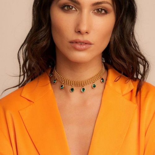 Колье VIDDA, Lady, с австрийскими кристаллами, VD22-01471 зеленый, 45см фото 10