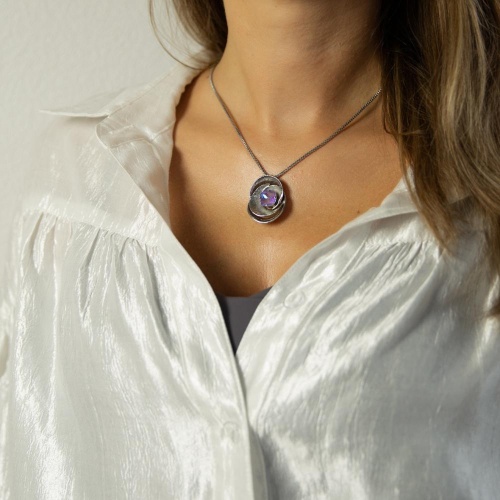 Колье Catherine Bijoux, Abstract shell, с кристаллом, CB25.1-5381AS фиолетовый фото 2