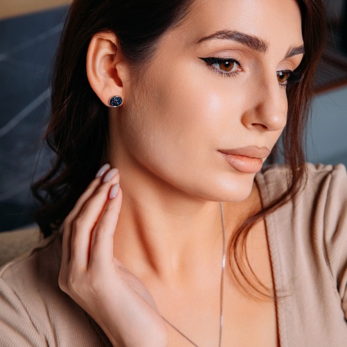 Пусеты Fiore Luna BBL 10мм, A2003SW-E01.23 BL/S фото 2