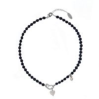 Колье Lanzerotti, Pianoforte, с ониксом, жемчугом и гематитом, LZ-26.01-001 черный