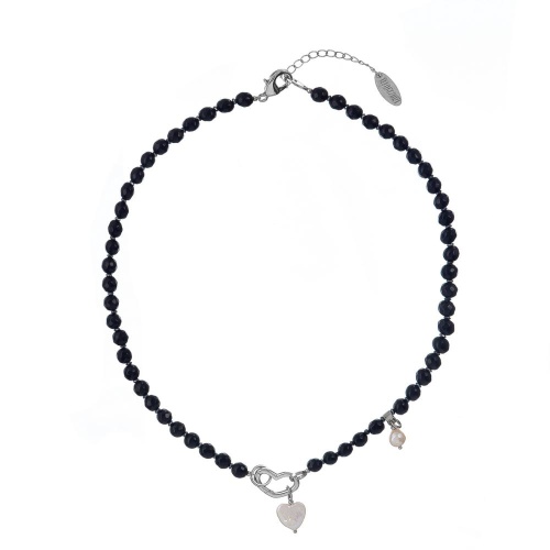 Колье Lanzerotti, Pianoforte, с ониксом, жемчугом и гематитом, LZ-26.01-001 черный