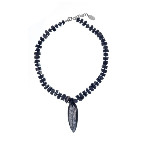 Колье Lanzerotti, Pianoforte, с ортоцерасом, турмалином и кристаллами, LZ-26.01-015 черный