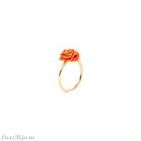 Кольцо Franck Herval, Clea, с цветком покрытым эмалью, FH23.2-19-63300 оранжевый