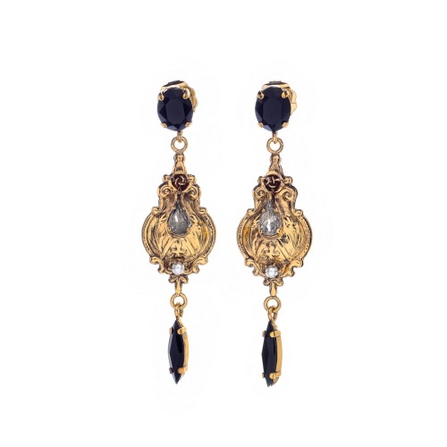 Серьги Celeste G, с жемчугом и кристаллами Swarovski, CS26.1-1707 черный