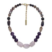 Колье Nature Bijoux, Belle de nuit, гранат, дымчатый кварц, аметист, жемчуг, NB26.2-15-43971 фиолетовый