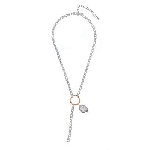 Колье Dansk Copenhagen, Audrey, с жемчугом, DNSK26.1-9C2601027 серебристый