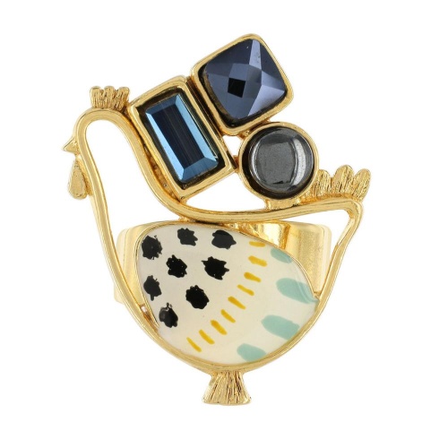 Кольцо TARATATA, Paulette, разъемное, с цветной смолой и бусинами, TT-H23-11423-20M золотистый фото 4