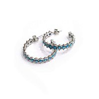 Серьги Catherine Bijoux, Crystal's dance, полукольца, с кристаллами, CB25.1-5265FS голубой