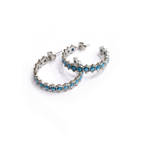 Серьги Catherine Bijoux, Crystal's dance, полукольца, с кристаллами, CB25.1-5265FS голубой