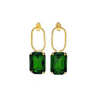 Серьги Catherine Bijoux, Crystal diva, с кристаллом, CB25.1-5278FG зеленый