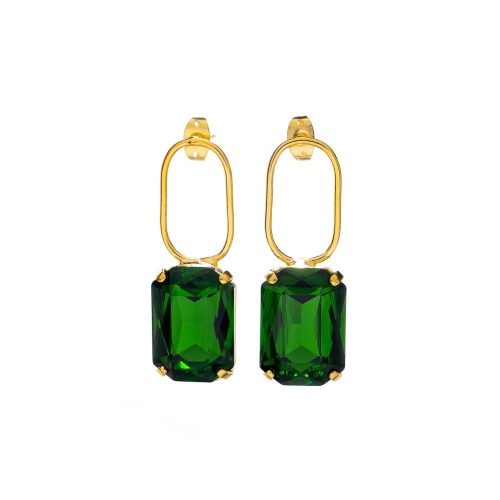 Серьги Catherine Bijoux, Crystal diva, с кристаллом, CB25.1-5278FG зеленый