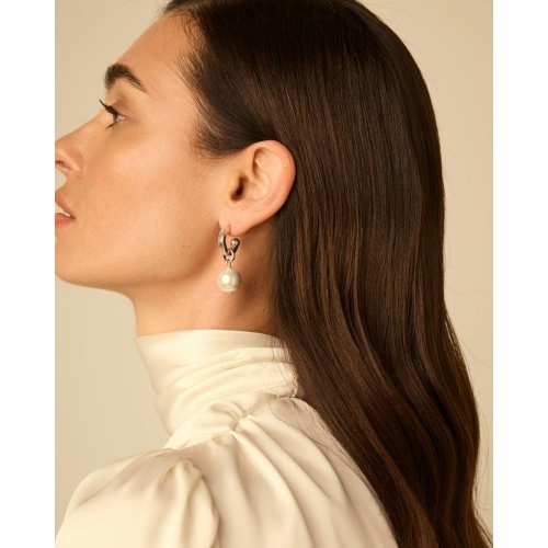 Серьги VIDDA, Mainson, полукольца, с жемчугом, VD26.1-02389 серебристый фото 2