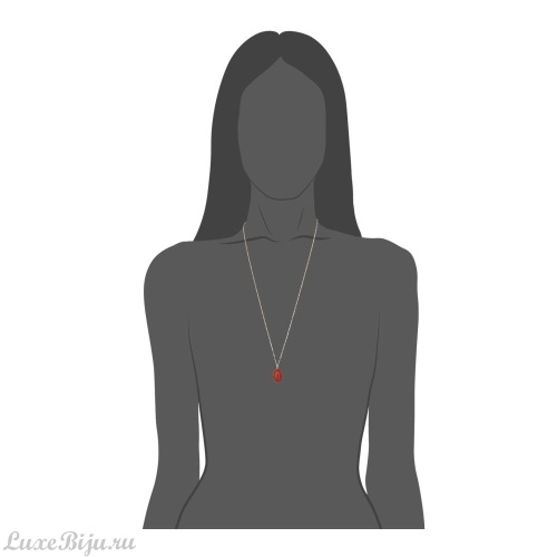 Колье Moon Paris, цепь,золот.,подвеска, Mo-1810-241 оранжевый фото 2