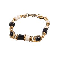 Браслет Alcozer&J, с агатом и жемчугом, AL-B58DO25-R черный