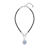 Колье VIDDA, Hera, кожаное, с халцедоном, VD25.1-02163202 голубой, 55см