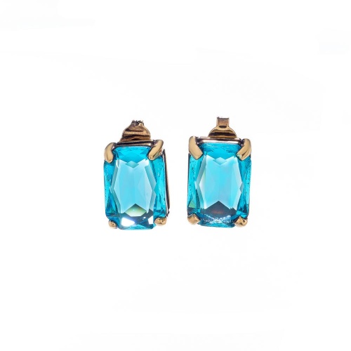 Серьги Thot Gioielli, с рейнстоуном, TG25.1-OR14X10 аквамариновый