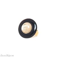 Кольцо Nature Bijoux, Saint Honore, с рогом и ракушкой Capiz в смоле, NB26.1-19-25946 черный