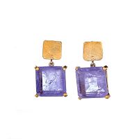 Серьги Estrosia, с аметистовым кристаллом, ES-ORVC13-2A сиреневый