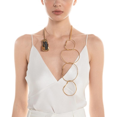 Колье Katerina Vassou, Asteroid, гривна с турмалином, KV26.1-404932G черный фото 3