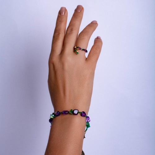 Браслет Lanzerotti, Ispirazione, аметист, кристаллы, LZ-24.10-409 фиолетовый фото 2