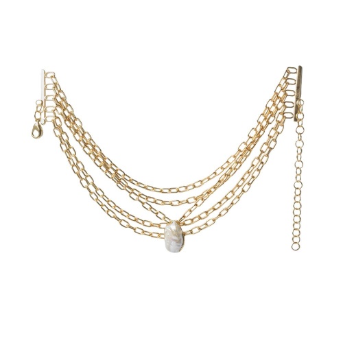 Колье Katerina Vassou, Upbeat, многослойное, с жемчугом, KV26.1-406066G золотистый