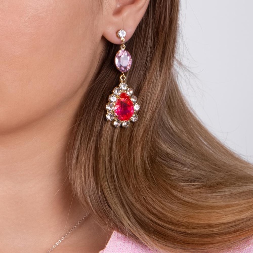 Серьги Moon Paris, Ringo Queen, асимметричные, бант, кристаллы, MRQ-24.05-006 розовый фото 2