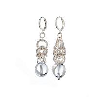 Серьги Lanzerotti, Rococo, с хрусталём, Бисмарк, LZ-26.07-236 серебристый
