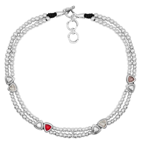 Колье Ciclon, Oasis, с кристаллами, кожа, CN-251812 красный