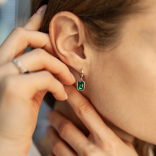 Серьги Fiore Luna EMERALD, ACE29031-04 фото 2